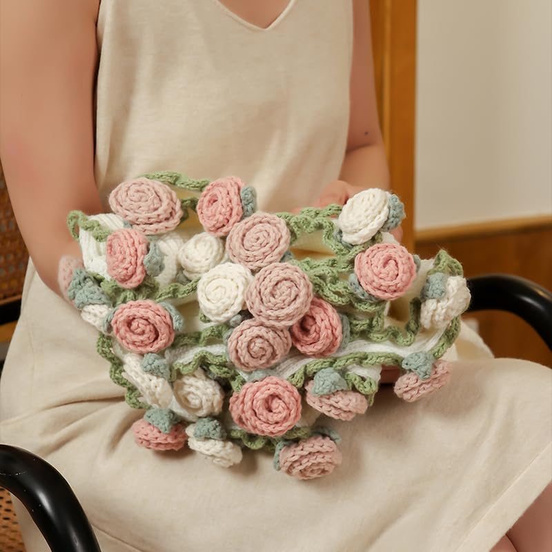 Crochet Flower Bouquet Throw Blanket