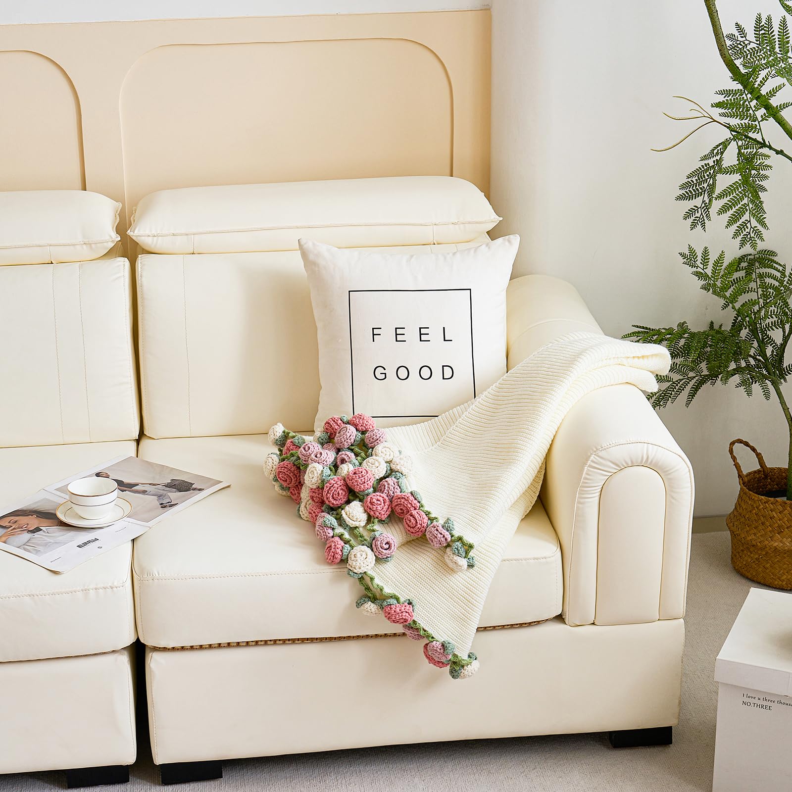 Crochet Flower Bouquet Throw Blanket