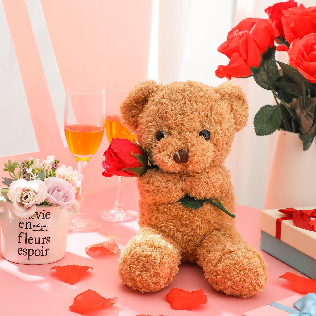 Teddy Bear Holding Rose