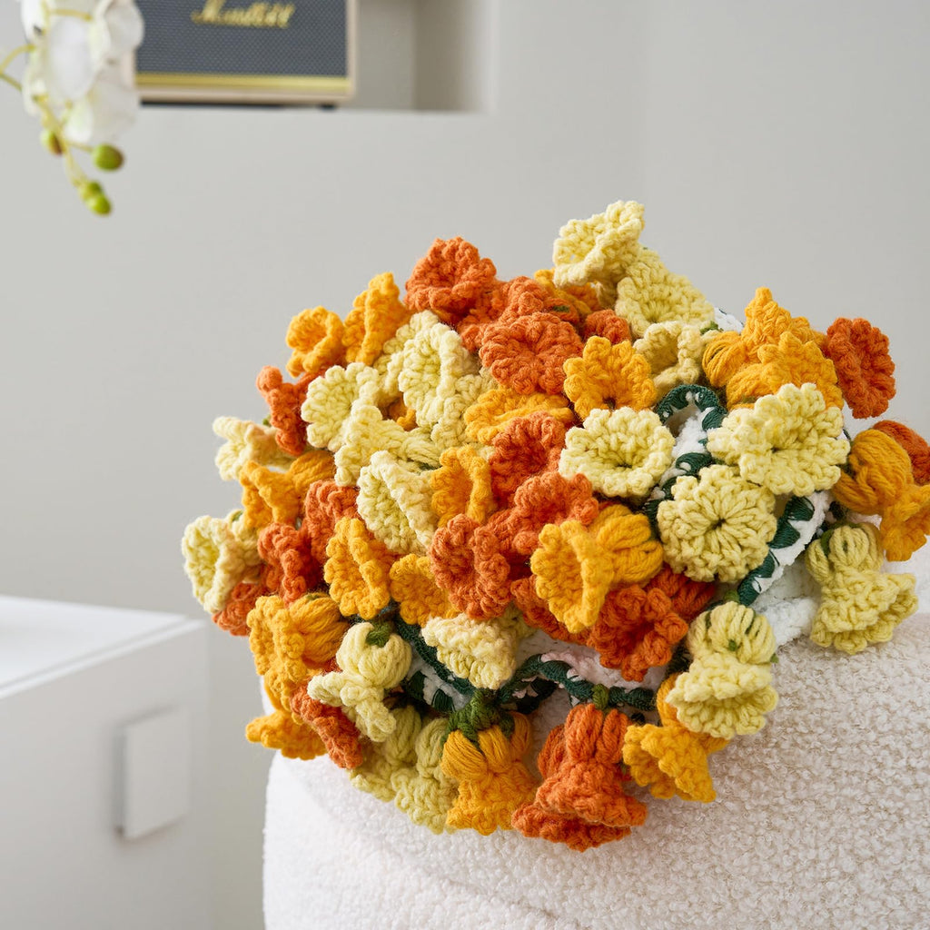 Crochet Flower Bouquet Throw Blanket