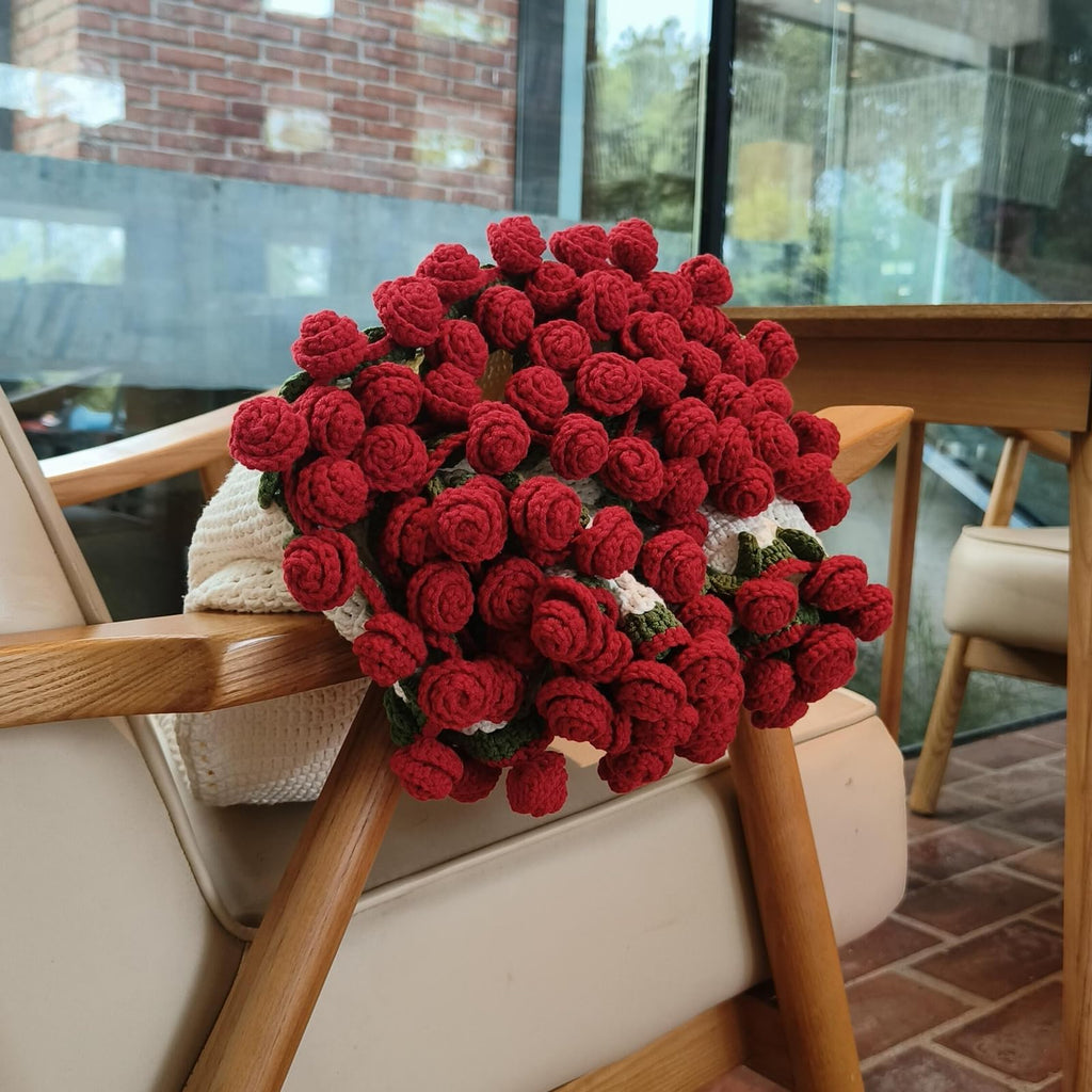 Crochet Flower Bouquet Throw Blanket