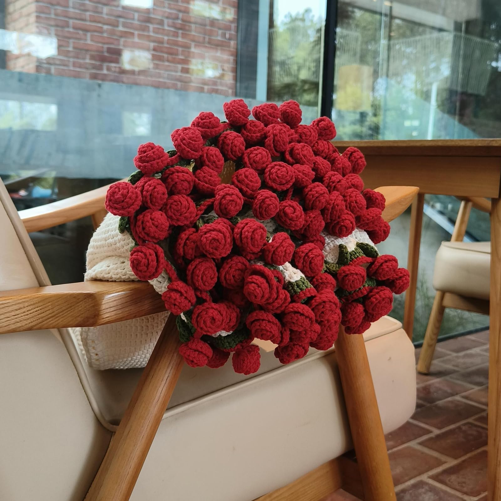 Crochet Flower Bouquet Throw Blanket