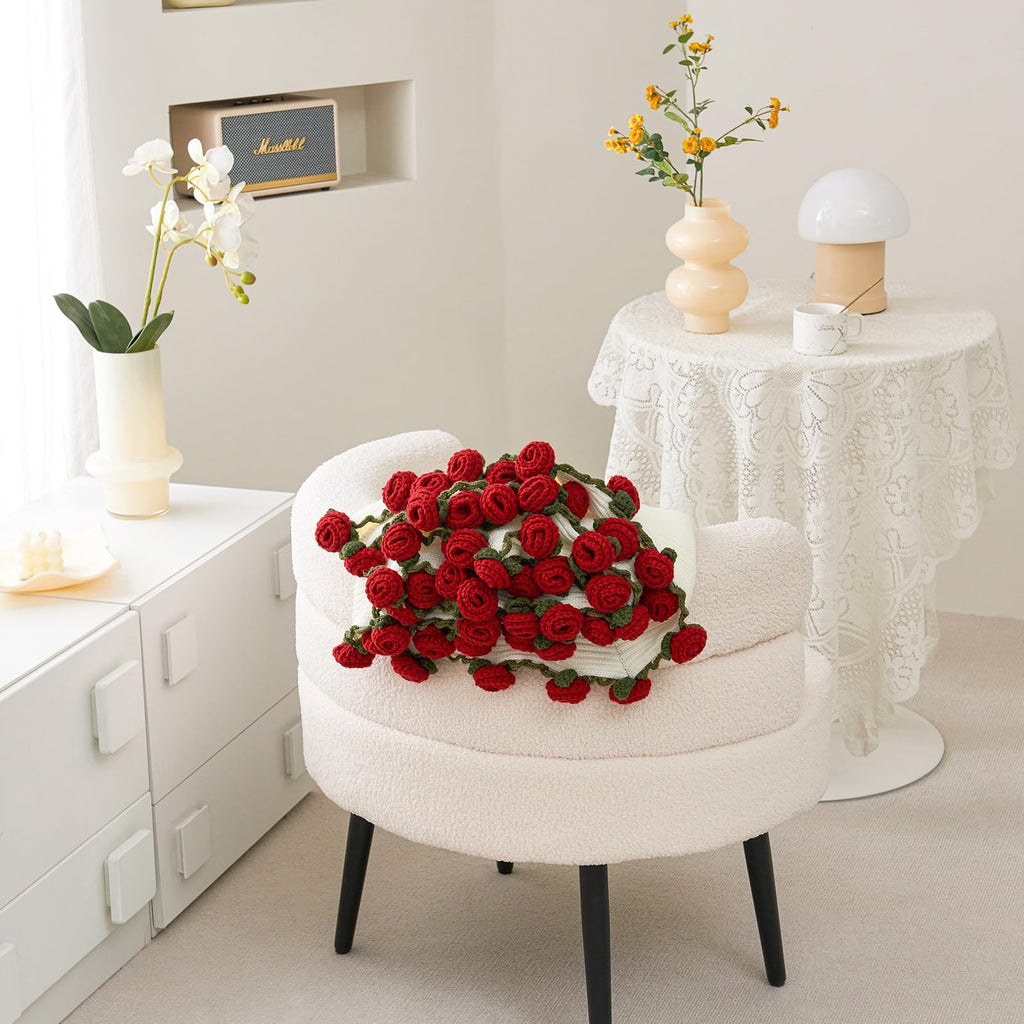 Crochet Flower Bouquet Throw Blanket