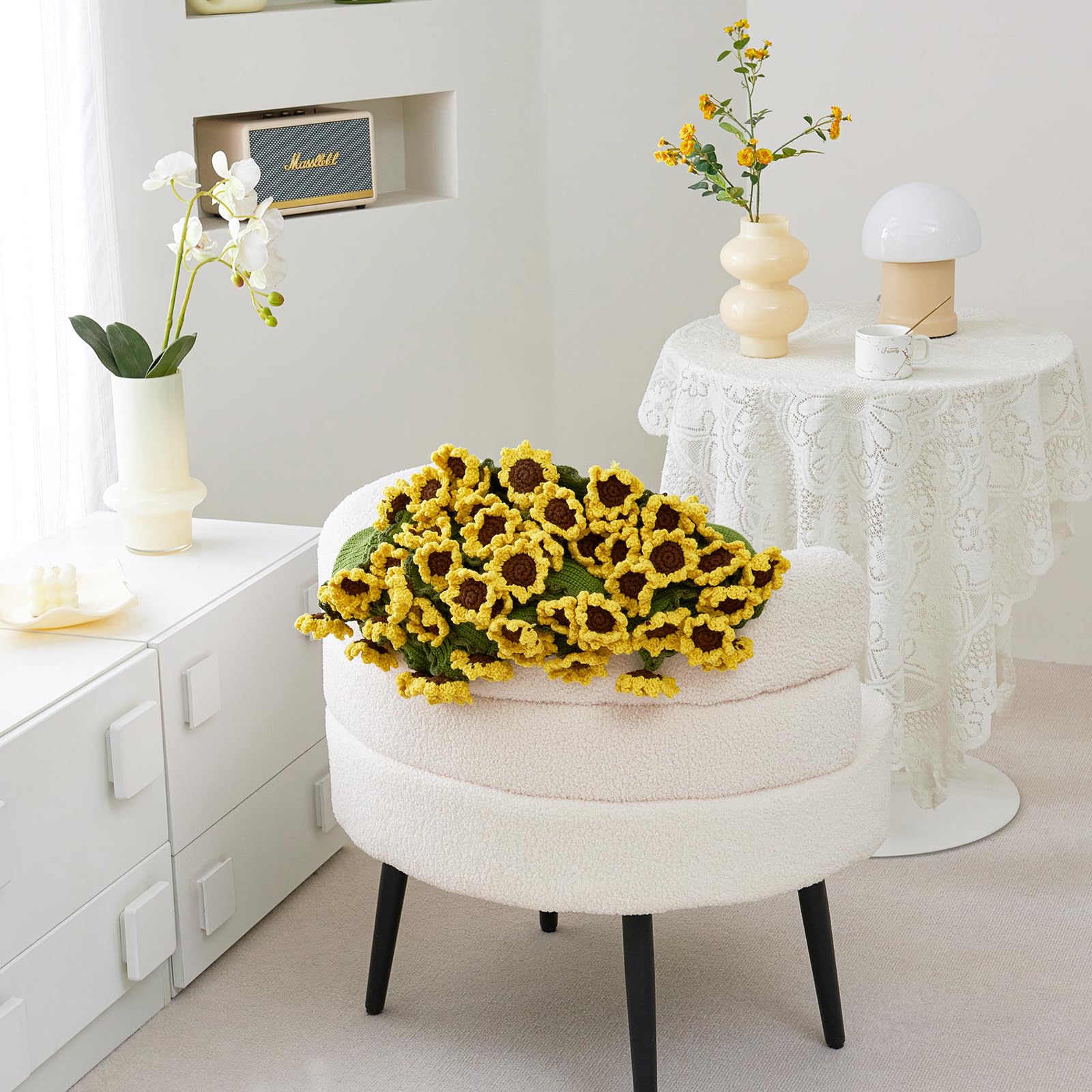 Crochet Flower Bouquet Throw Blanket