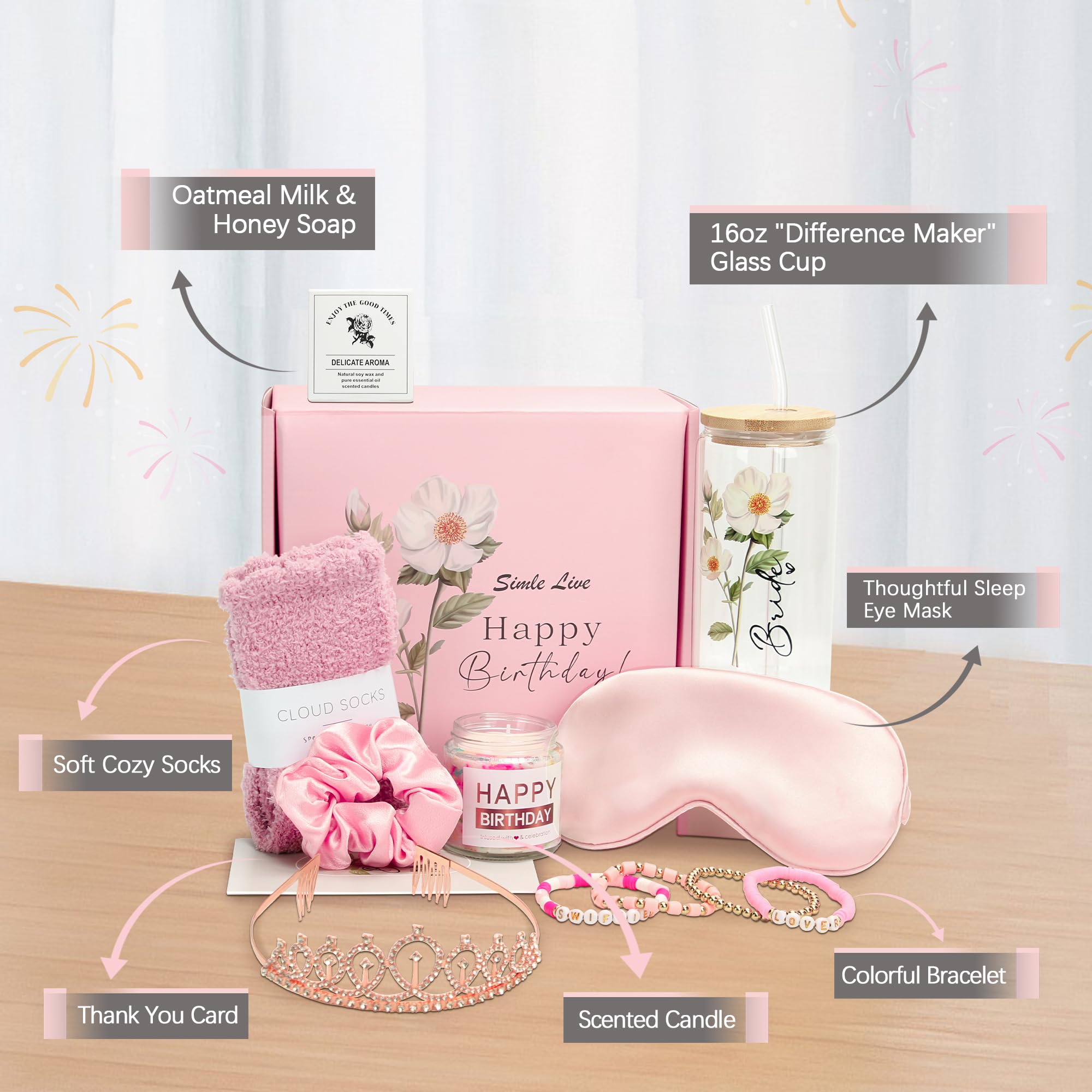8 Piece Birthday Spa Set (Pastel Pink)
