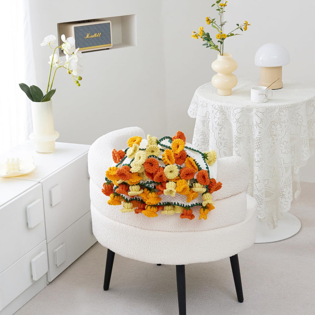 Crochet Flower Bouquet Throw Blanket