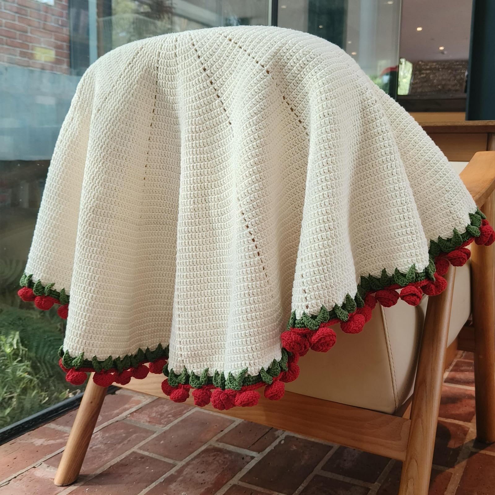 Crochet Flower Bouquet Throw Blanket