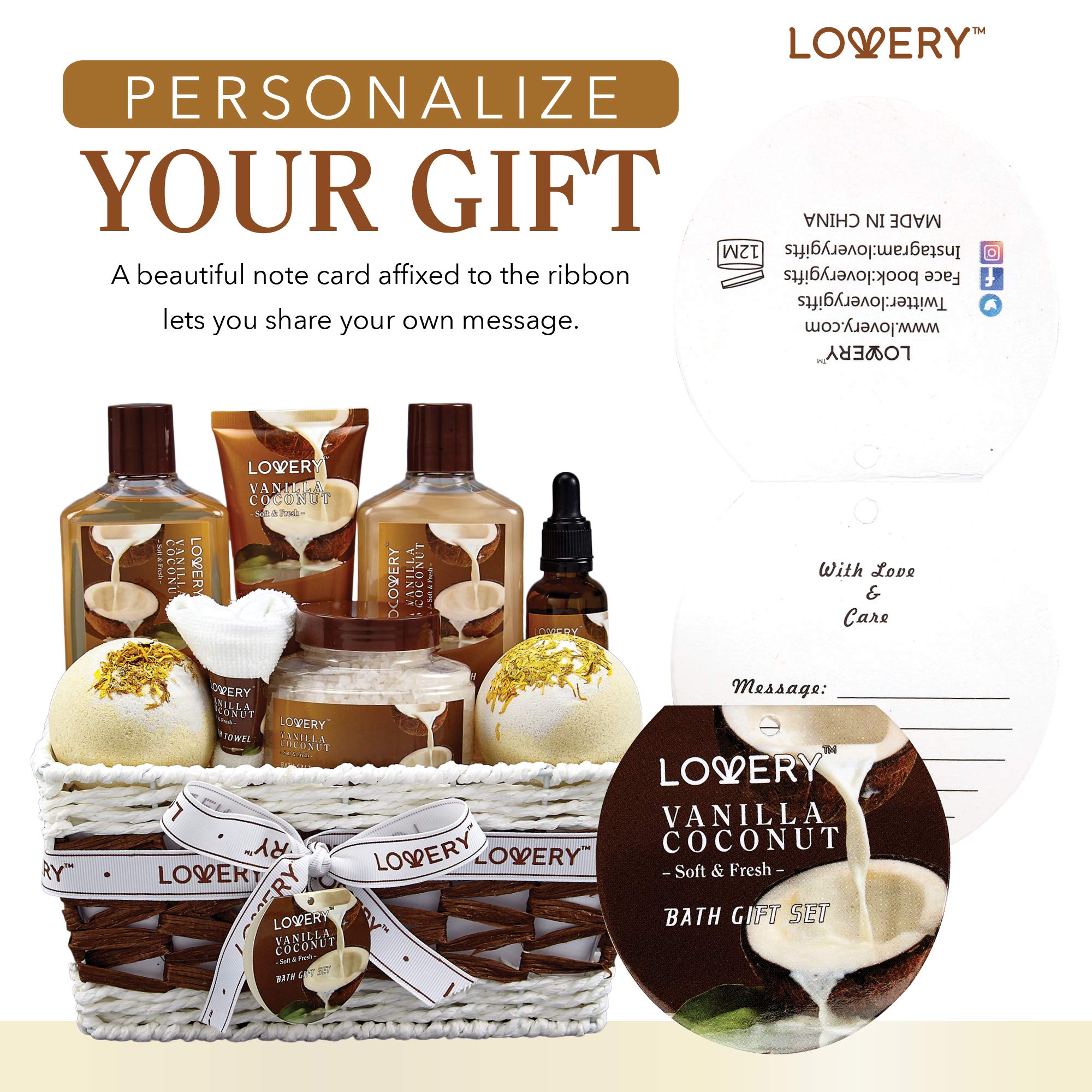 9 Piece Set - Vanilla Coconut Scented Home Spa Kit