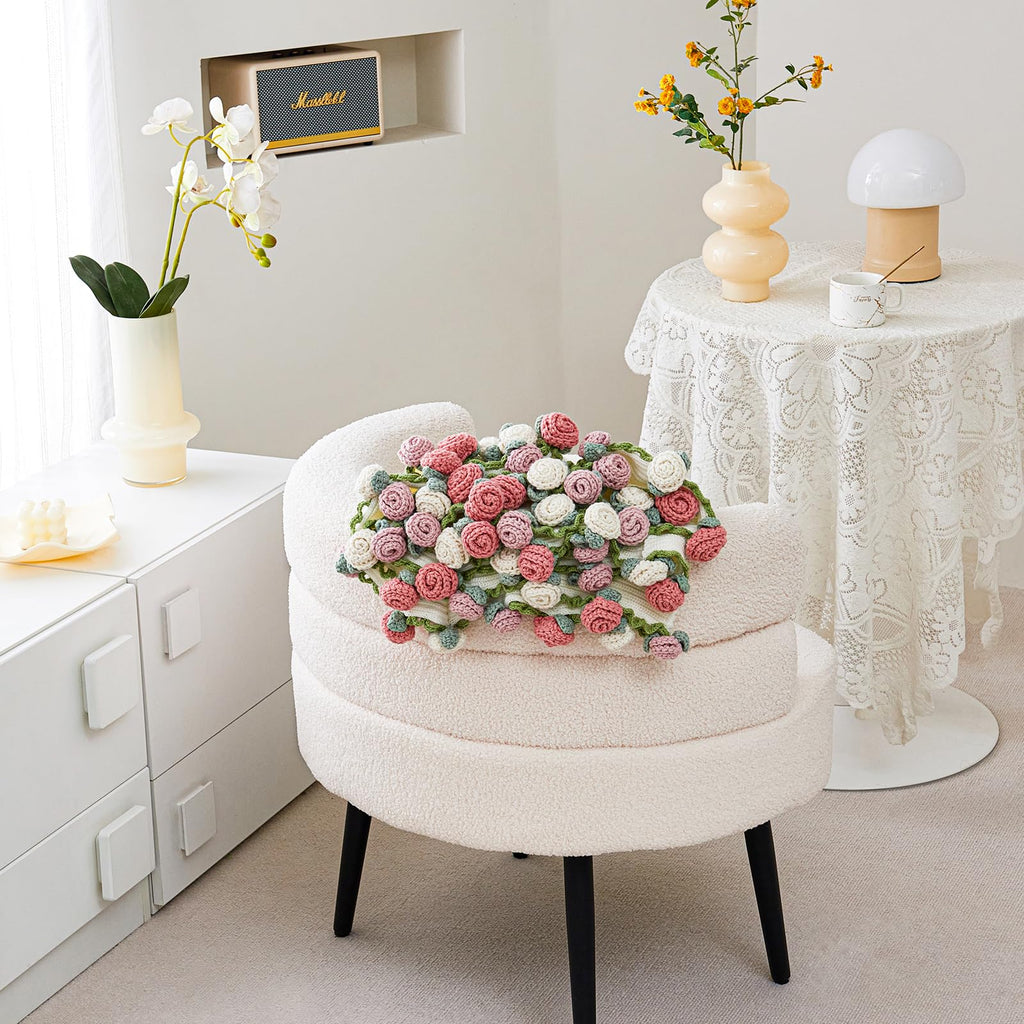 Crochet Flower Bouquet Throw Blanket