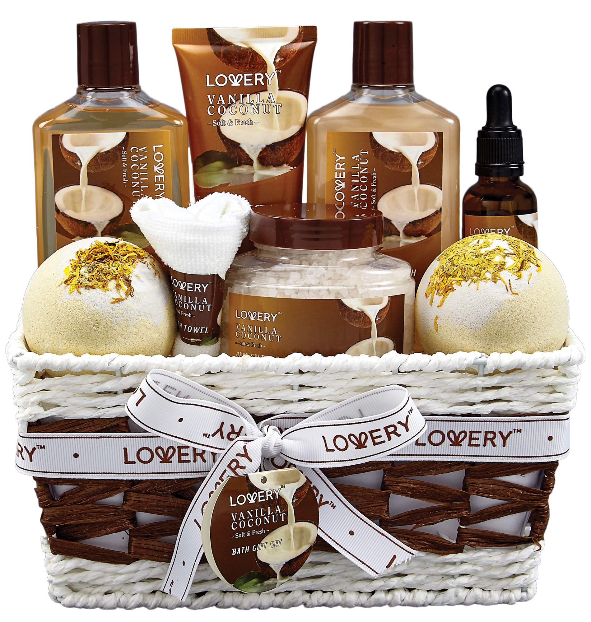 9 Piece Set - Vanilla Coconut Scented Home Spa Kit