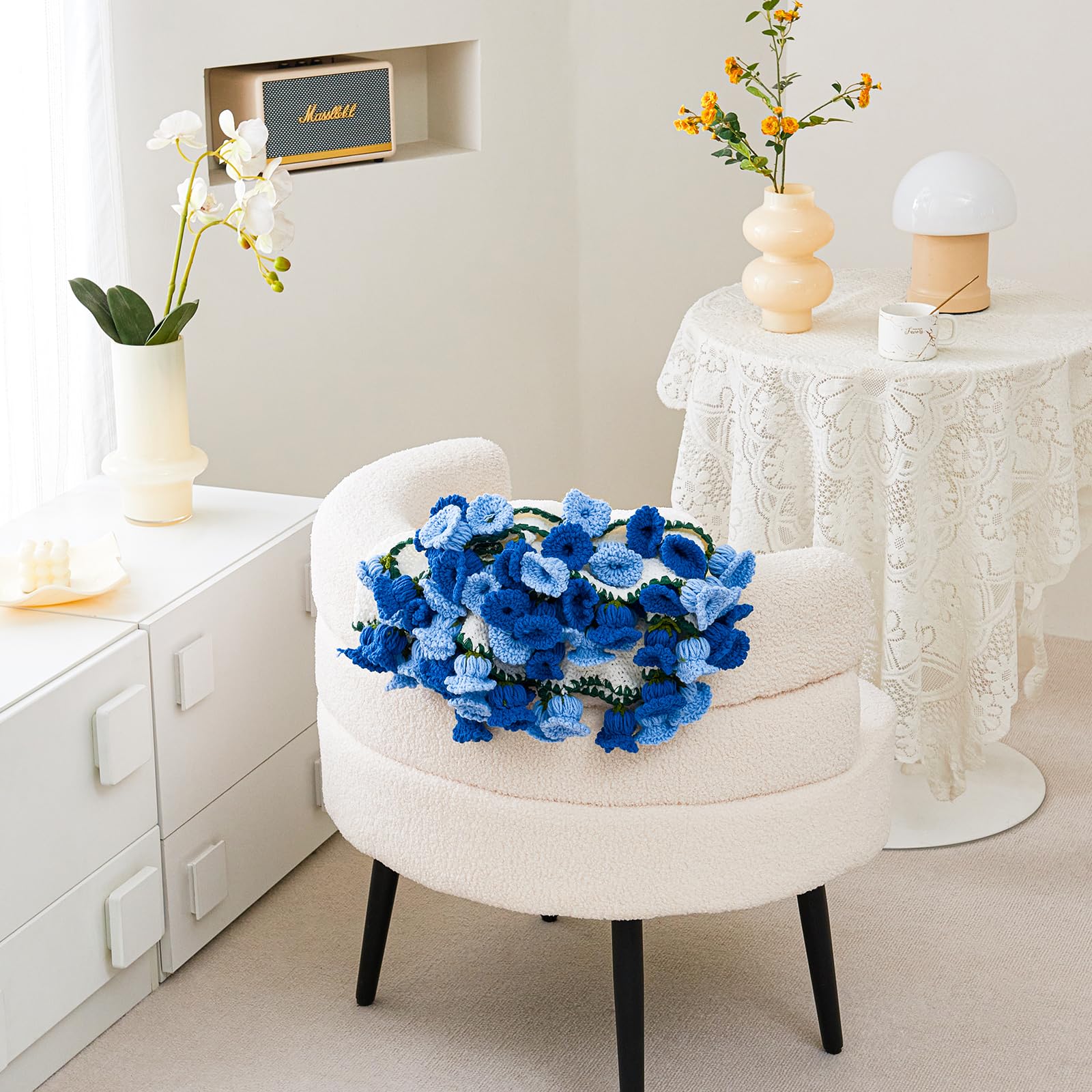 Crochet Flower Bouquet Throw Blanket