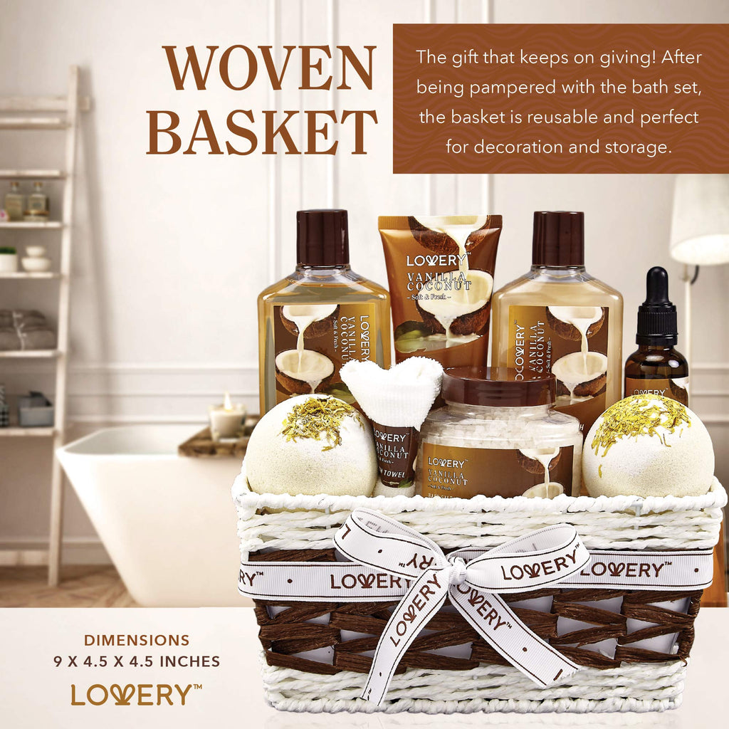 9 Piece Set - Vanilla Coconut Scented Home Spa Kit