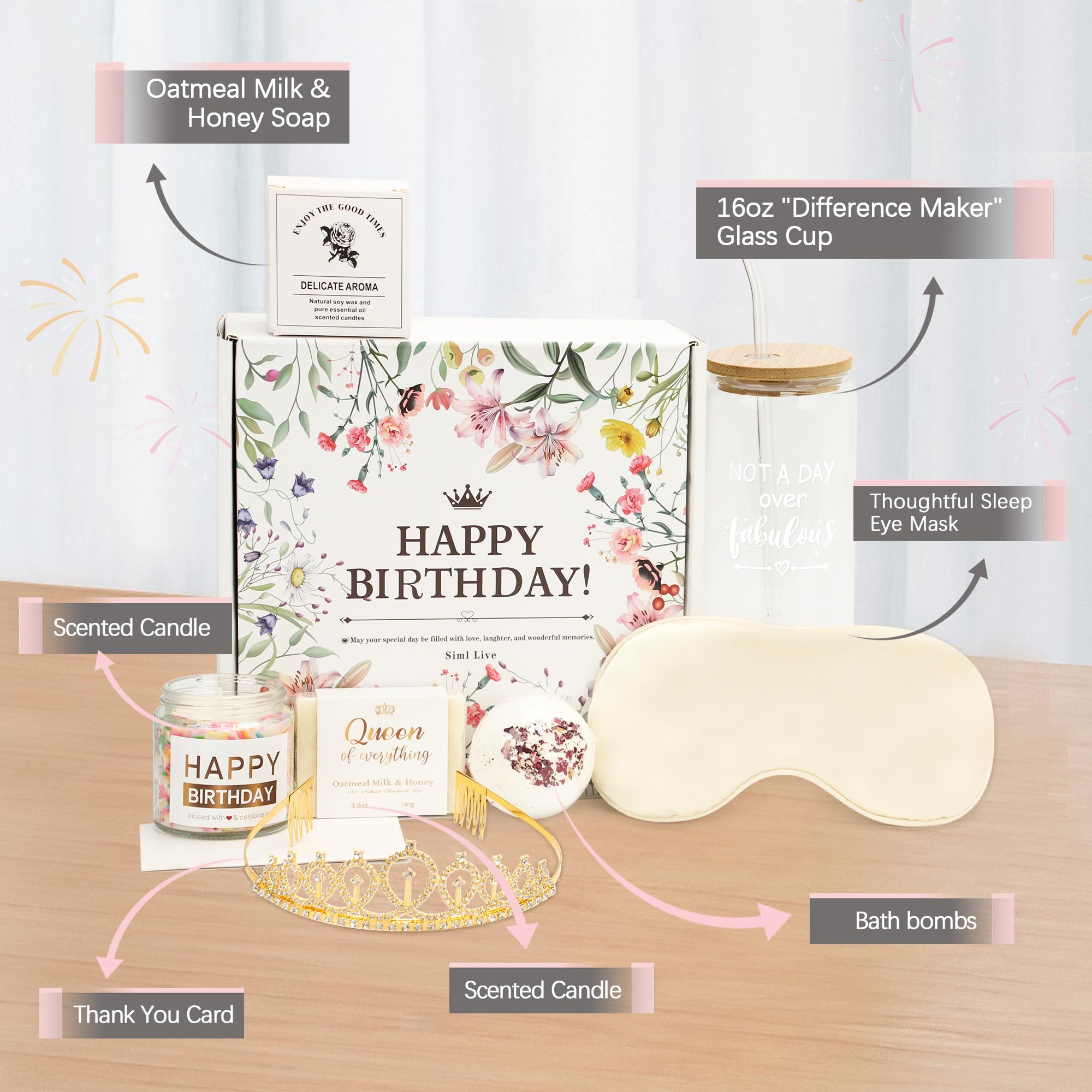 8 Piece Birthday Spa Set (Pastel Pink)