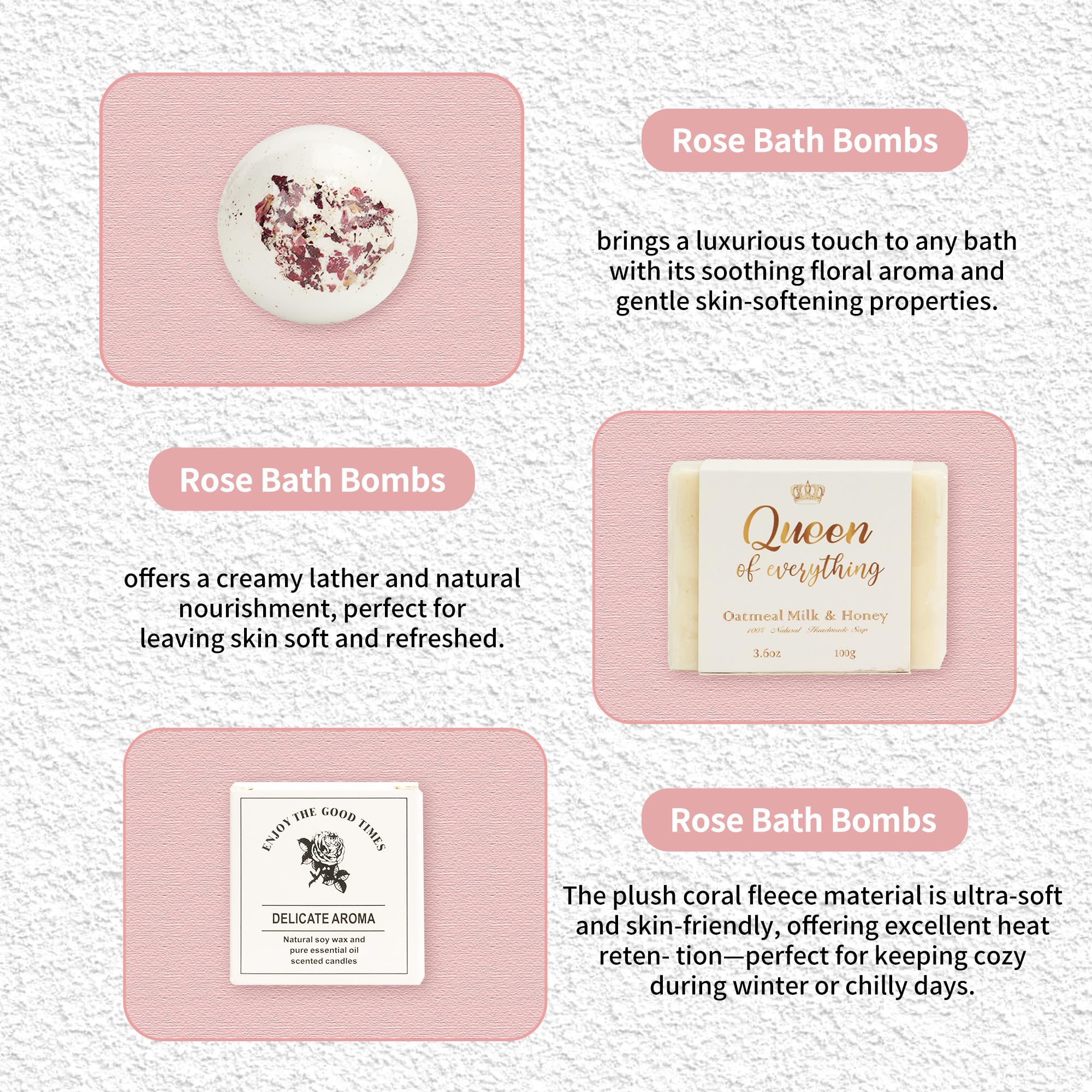 8 Piece Birthday Spa Set (Pastel Pink)