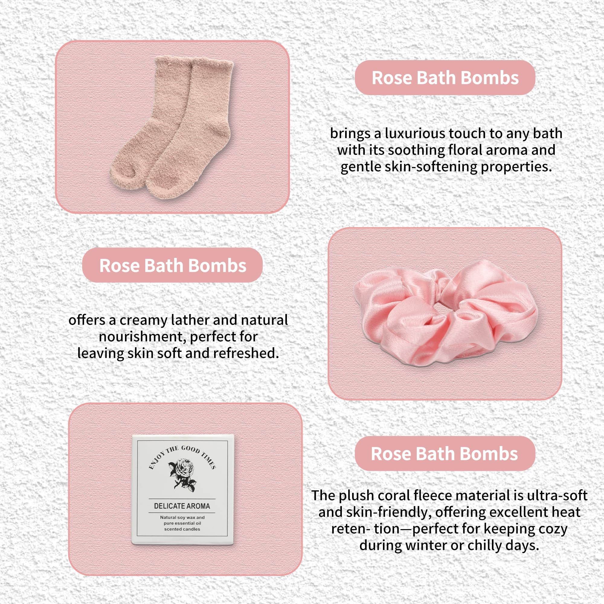 8 Piece Birthday Spa Set (Pastel Pink)